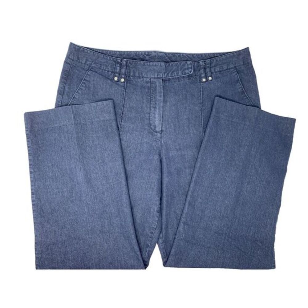 New Directions Navy Blue Cotton Blend Flat Front Women's Jeans Size 14